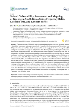 Seismic Vulnerability Assessment and Mapping of Gyeongju, South Korea Using Frequency Ratio, Decision Tree, and Random Forest