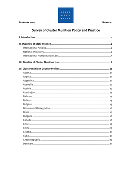 Survey of Cluster Munition Policy and Practice