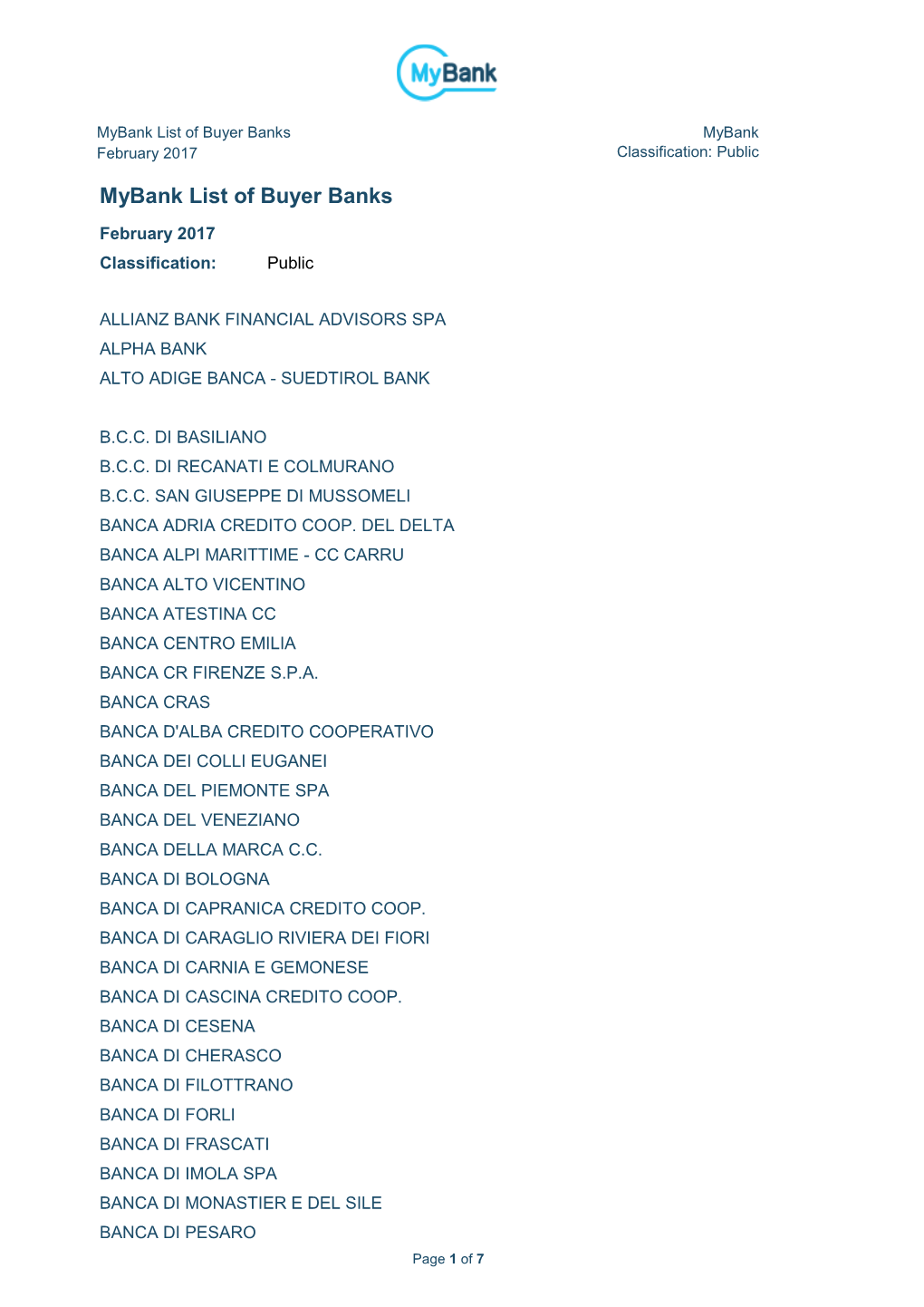 Mybank Short Template Document