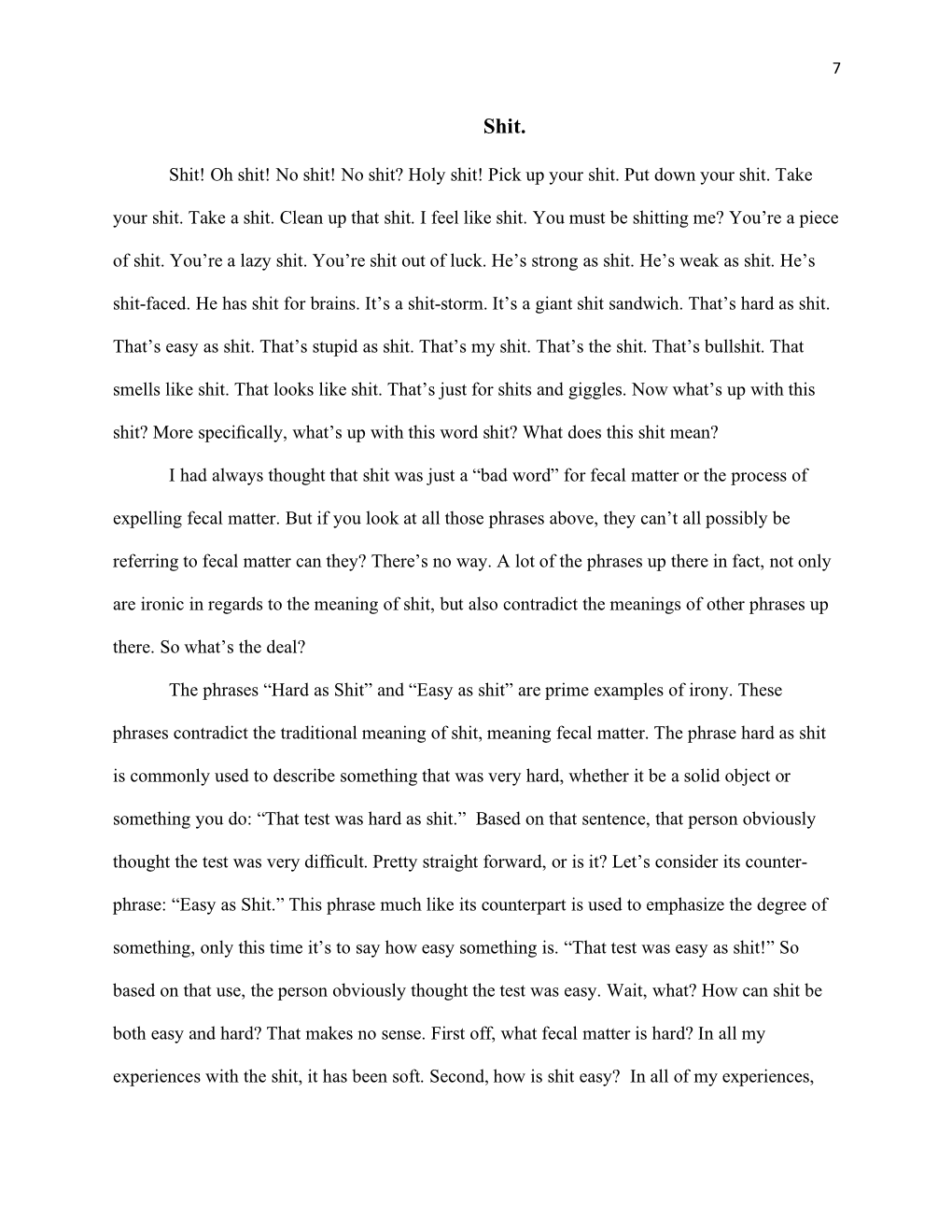 Elijah's Essay