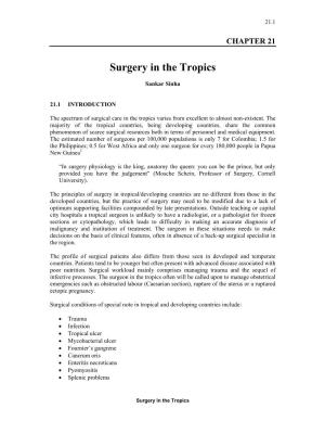 Surgery in the Tropics