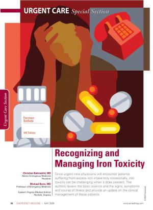 Recognizing and Managing Iron Toxicity