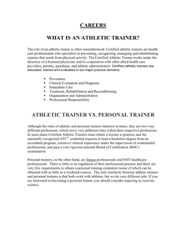 Careers What Is an Athletic Trainer?