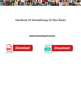 Handbook of Aromatherapy Dr Ravi Ratan