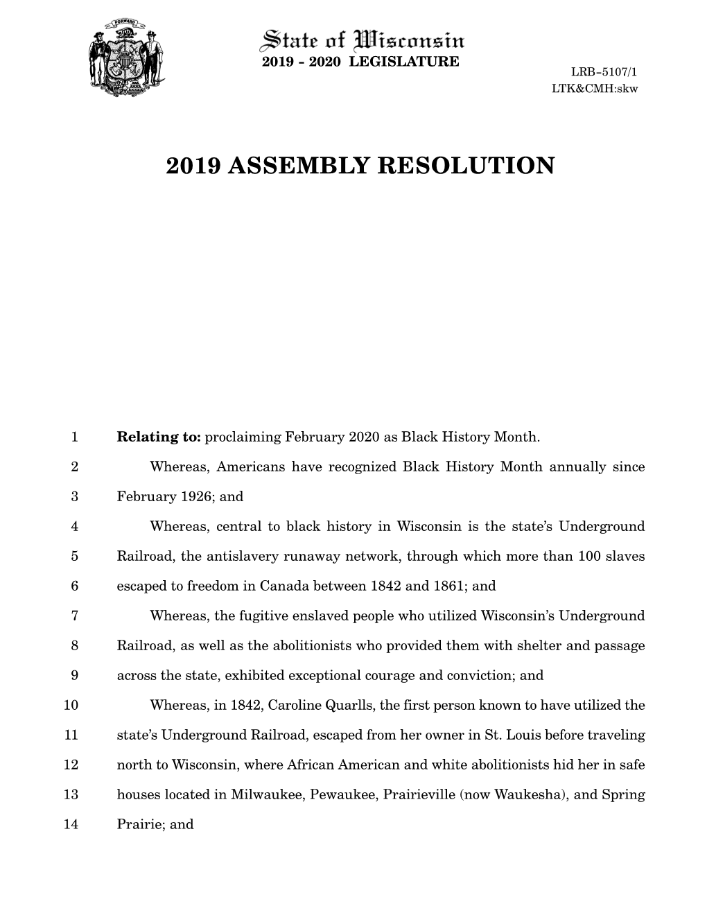2019 Assembly Resolution