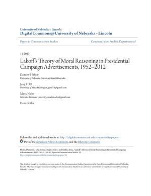 Lakoff's Theory of Moral Reasoning in Presidential Campaign
