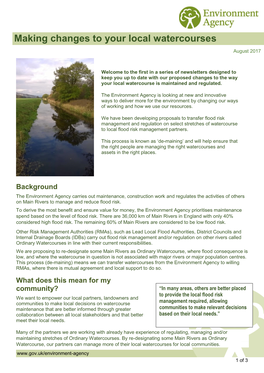 Making Changes to Your Local Watercourses