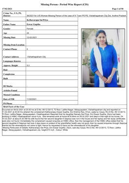Missing Person - Period Wise Report (CIS) 17/02/2021 Page 1 of 50