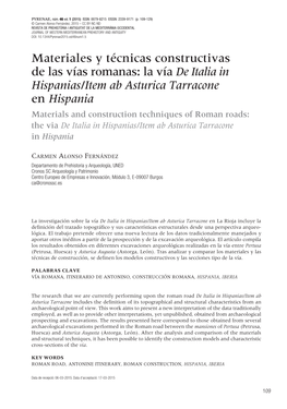 Materiales Y Técnicas Constructivas De Las Vías Romanas