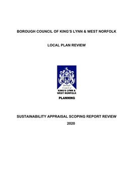 Sustainability Appraisal Scoping Report Review 2020