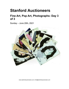Stanford Auctioneers Fine Art, Pop Art, Photographs: Day 3 of 3 Sunday – June 20Th, 2021