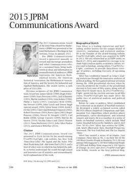 2015 JPBM Communications Award