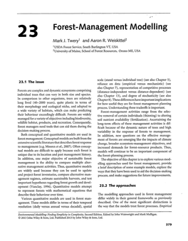 Forest-Management Modelling Mark J