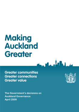 The Government's Decisions on Auckland Governance