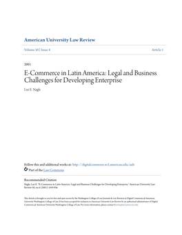 E-Commerce in Latin America: Legal and Business Challenges for Developing Enterprise Luz E