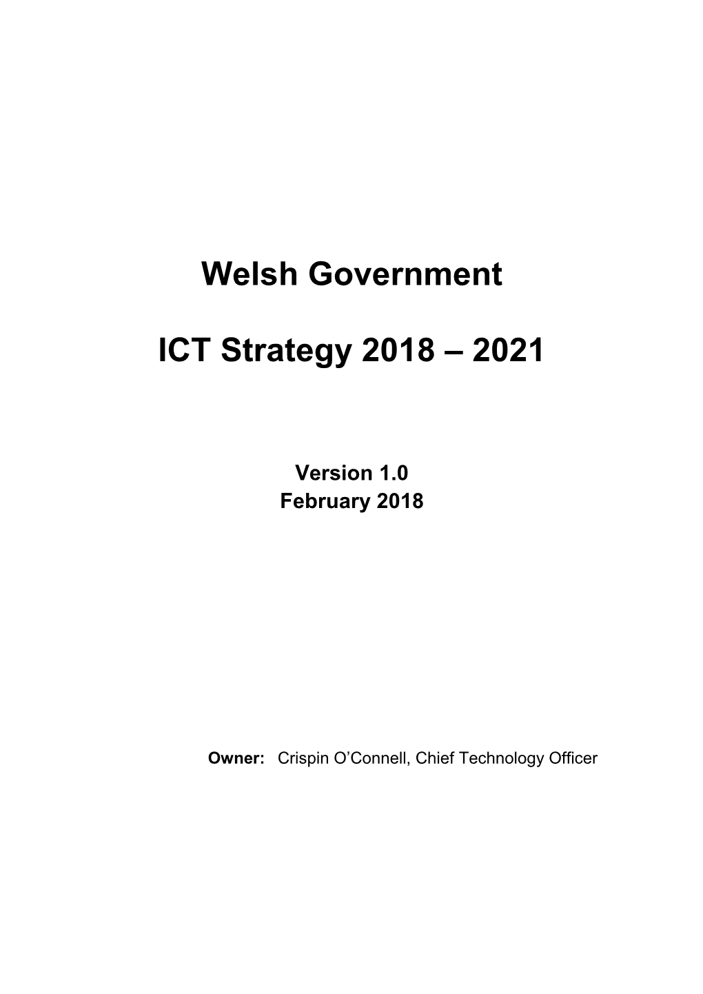 Welsh Government ICT Strategy 2018