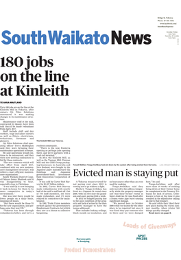 180 Jobs on the Line at Kinleith