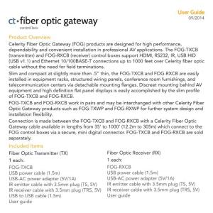 •Fiber Optic Gateway 09/2014 Control Box