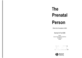 Ford, Norman M., the Prenatal Person