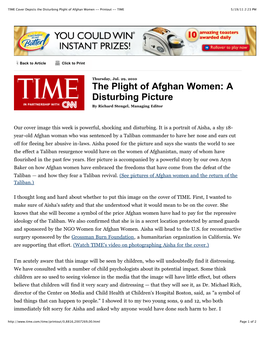 TIME Cover Depicts the Disturbing Plight of Afghan Women -- Printout -- TIME 5/19/11 2:23 PM