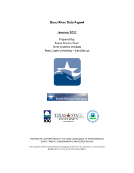 Llano River Data Report January 2011