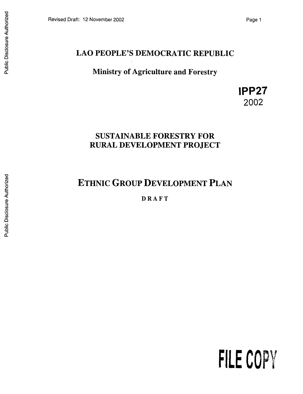 World Bank Document