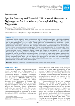 Species Diversity and Potential Utilization of Moraceae in Nglanggeran Ancient Volcano, Gunungkidul Regency, Yogyakarta