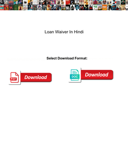 Loan Waiver in Hindi