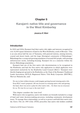 Karajarri: Native Title and Governance in the West Kimberley