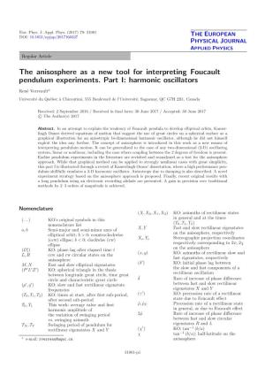 The Anisosphere As a New Tool for Interpreting Foucault Pendulum Experiments