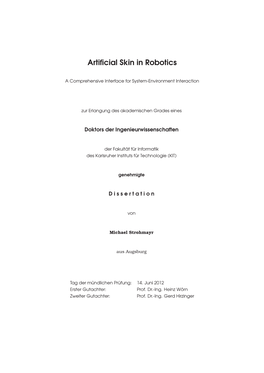 Artificial Skin in Robotics