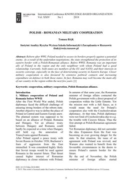 Polish - Romanian Military Cooperation