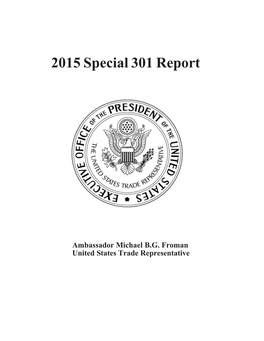 2015 Special 301 Report
