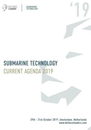 SUBMARINE TECHNOLOGY 29Th – 31St October 2019, Park Plaza Amsterdam Airport, Amsterdam, the Netherlands