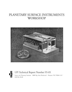 Planetary Surface Instruments Workshop : Held at Houston, Texas