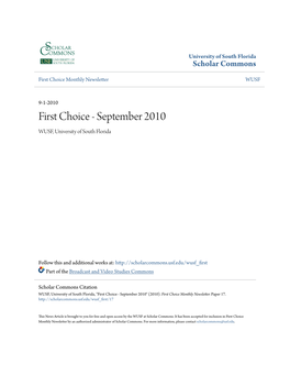 First Choice Monthly Newsletter WUSF