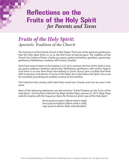 Reflections on the Fruits of the Holy Spirit for Parents and Teens