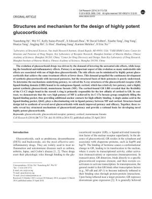 Structures and Mechanism for the Design of Highly Potent Glucocorticoids