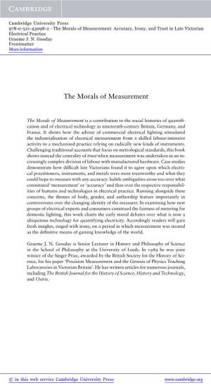 The Morals of Measurement: Accuracy, Irony, and Trust in Late Victorian Electrical Practice Graeme J