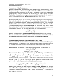 Substitution and Income Effect