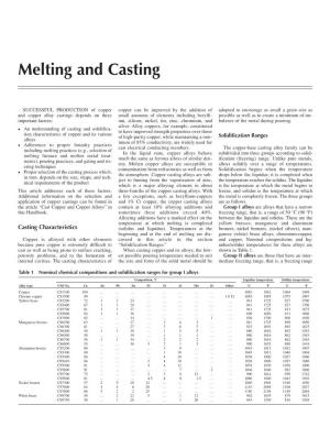 Melting and Casting
