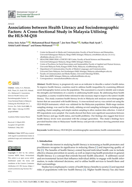 Associations Between Health Literacy and Sociodemographic Factors: a Cross-Sectional Study in Malaysia Utilising the HLS-M-Q18