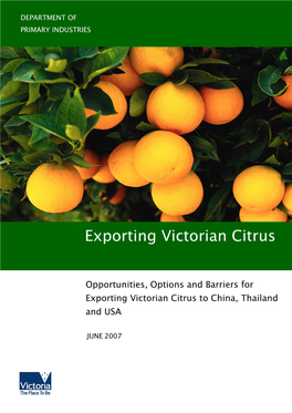 Exporting Victorian Citrus to China, Thailand and USA