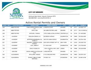 Updated Active Rental Owners Report