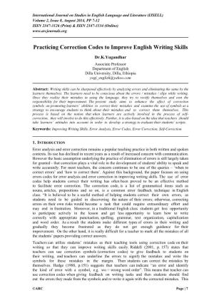 Practicing Correction Codes to Improve English Writing Skills