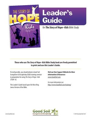 The Story of Hope-Kids Leader's Guide