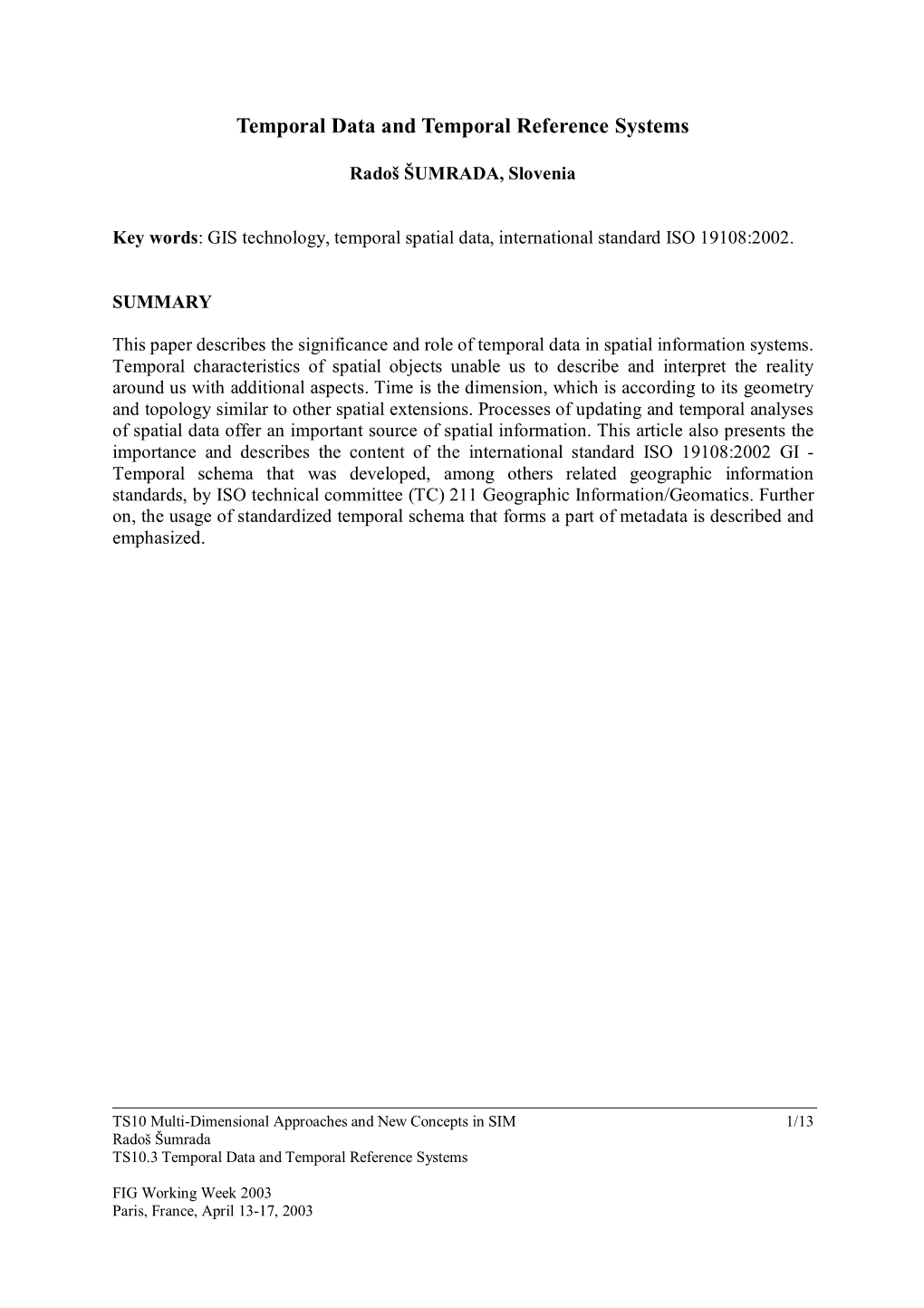 Temporal Data and Temporal Reference Systems