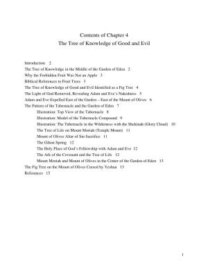 Contents of Chapter 4 the Tree of Knowledge of Good and Evil