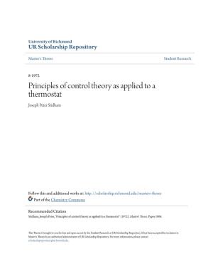 Principles of Control Theory As Applied to a Thermostat Joseph Peter Stidham