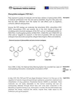 Phencyclidine Analogues (“PCP-Like”)